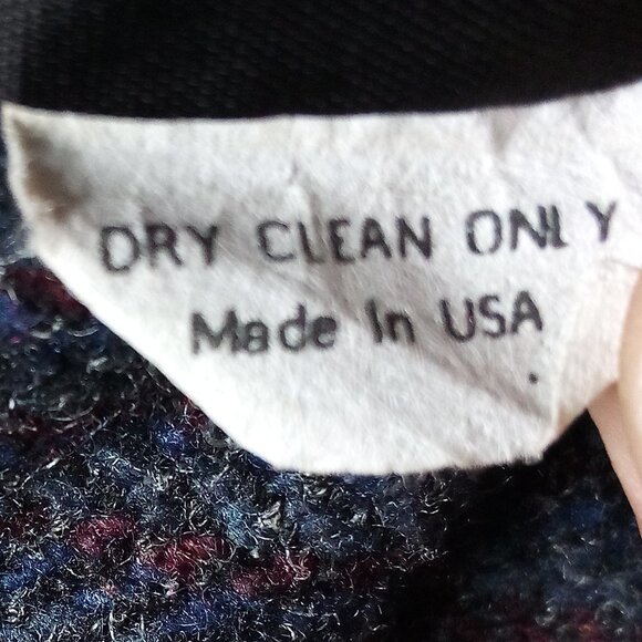 Vintage Wool Herringbone Striped Double Breast Pea Coat Jacket - Picture 4 of 6